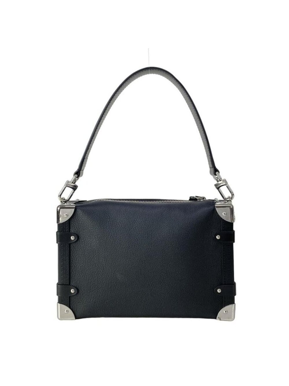 Louis Vuitton Handbag Side Trunk MM Black Leather Cowhide - Picture 3 of 15